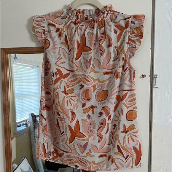 Mint Julep Tops - The Mint Julep Boutique Floral Ruffle Sleeve Blouse